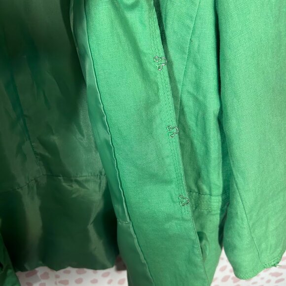 JM Collection 100% Linen Women's 16 Plus Green Chartreuse Blazer City Jacket - Picture 7 of 11